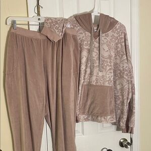 VERA WANG PLUSH Cozy Mauve Loungewear Set XXL